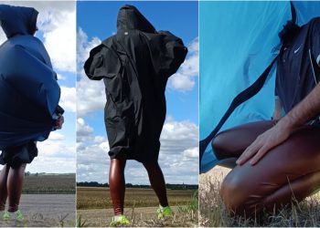 Double Poncho Fun on a Very Windy Day